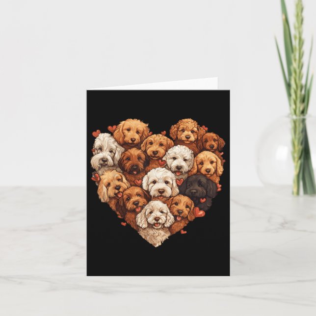 Doodle Heart-shaped Cute Goldendoodle Dog Lover Va Card (Front)