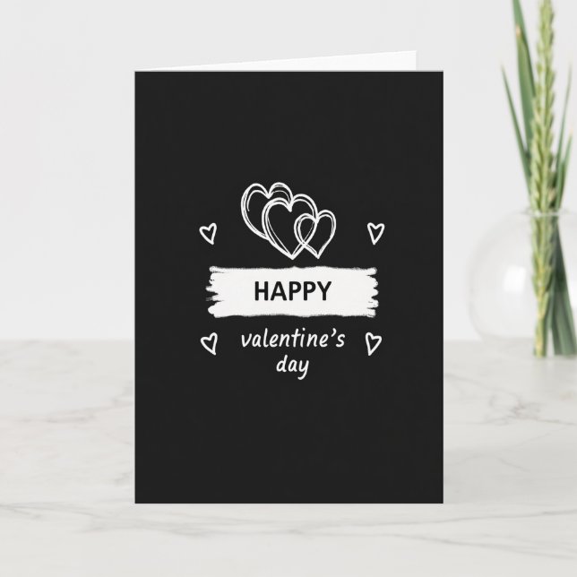 Doodle Hearts Valentines Day Card (Front)