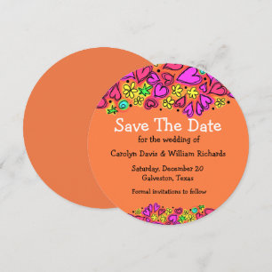 Doodle Hearts Wedding Save The Date Announcement