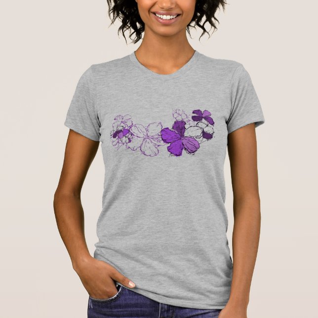 Doodle Hibiscus Ladies Tee (Front)