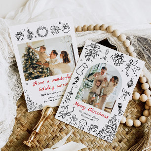 Doodle Holiday Card Photos Christmas Card Quirky