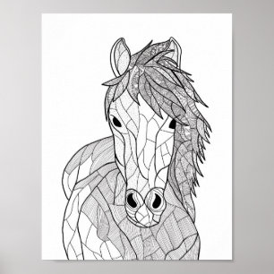 Doodle Horse Poster
