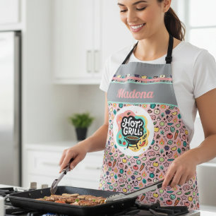 Doodle Hot Grill BBQ Summer Kitchen Apron