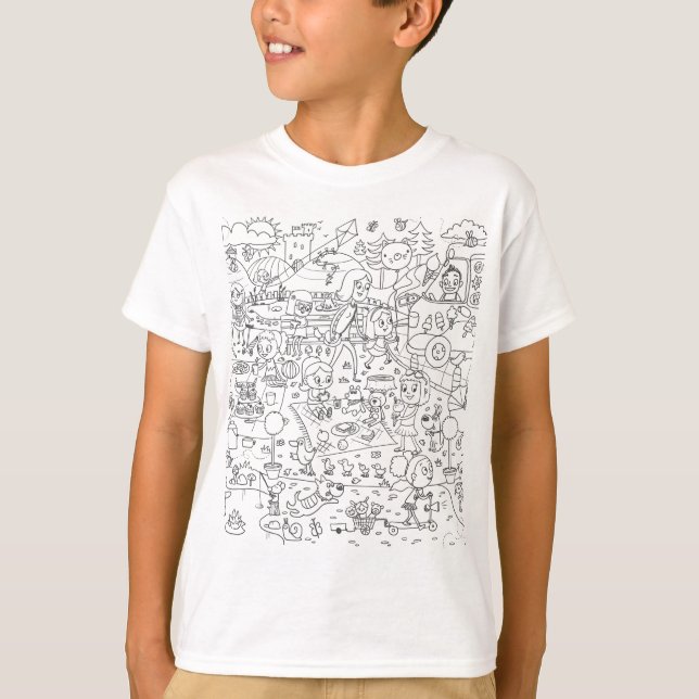 doodle i spy in the park colouring T-Shirt (Front)