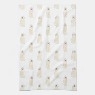 Doodle III (Cream White) Tea Towel