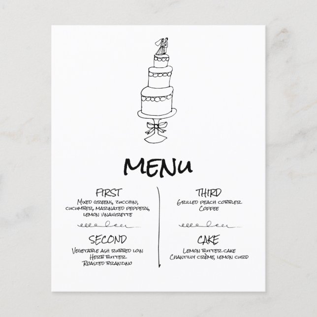 Doodle Illustrations Wedding in Black and White (Front)