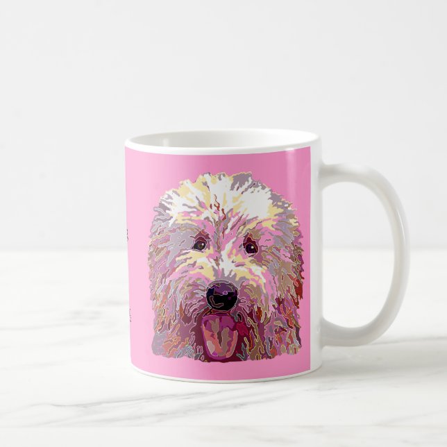 Doodle in Dazzling Pink Colours Coffee Mug (Right)