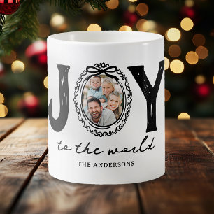 Doodle Joy To The World Photo Christmas Coffee Mug