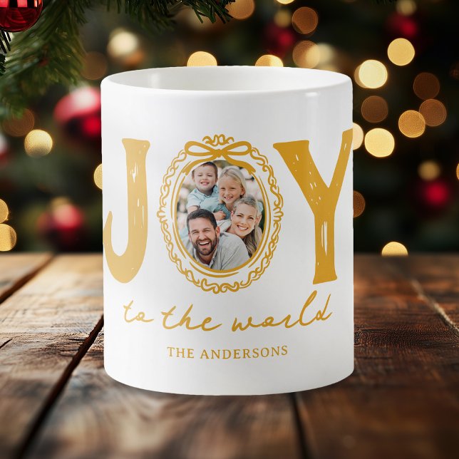 Doodle Joy To The World Photo Christmas Coffee Mug (Creator Uploaded)