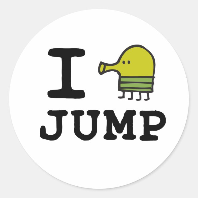 Doodle Jump Classic Round Sticker (Front)