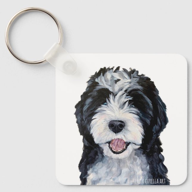 Doodle Keychain, All you need is love and a doodle Key Ring (Front)