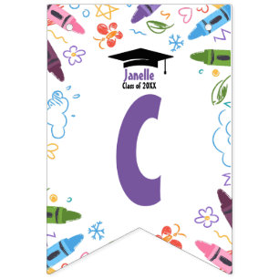 Doodle Kindergarten Graduation Bunting Banner