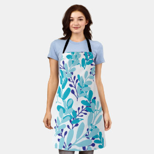 Doodle leaves blue 36 apron