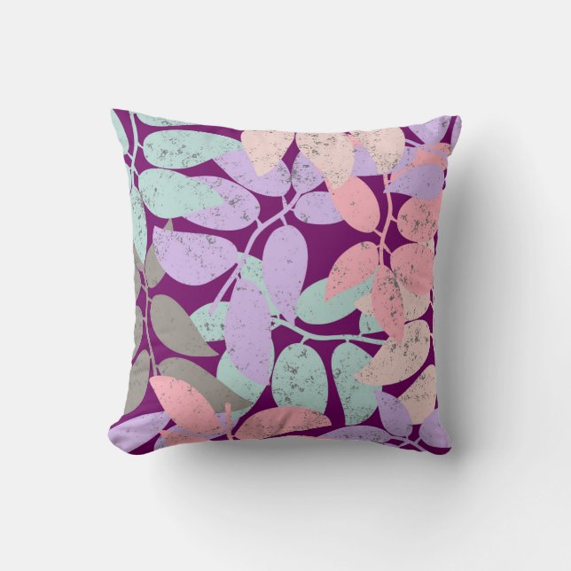 doodle leaves cushion (Front)