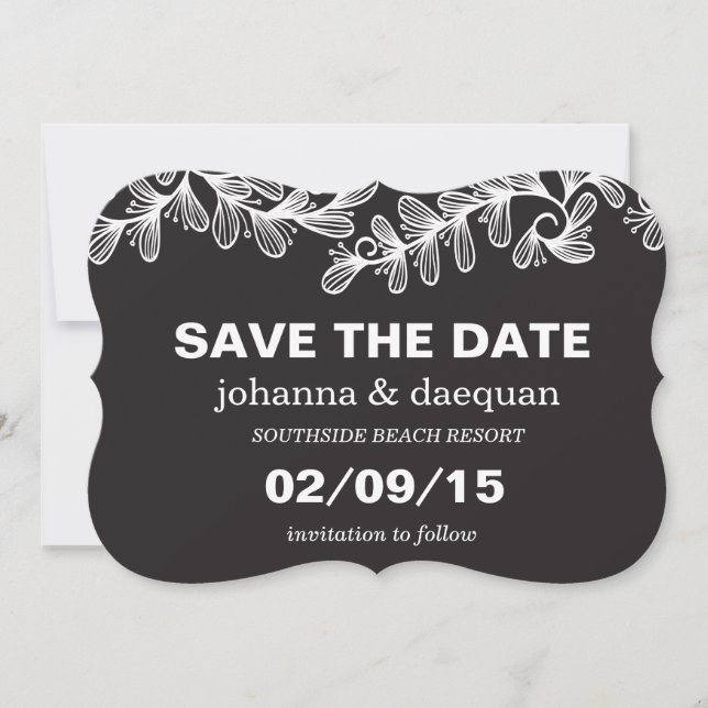 Doodle Leaves Save The Date (Front)