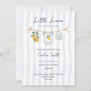 doodle little lemon citrus whimsical baby shower invitation