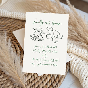 doodle Locally Grown Farmer's Market Baby Shower Invitation