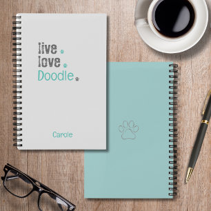 Doodle Lover Live Love Hard Cover Spiral Notebook