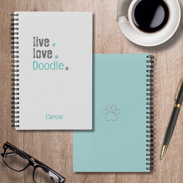 Doodle Lover Live Love Hard Cover Spiral Notebook (This journal can be used for many things! Live.Love.Doodle is a cute design that covers the notebook)