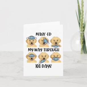 Doodle Mask-ed My Way 100 Days Teacher Boy Girl Gi Card