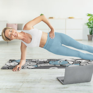 doodle monsters yoga mat