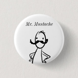doodle, Mr. Moustache 3 Cm Round Badge