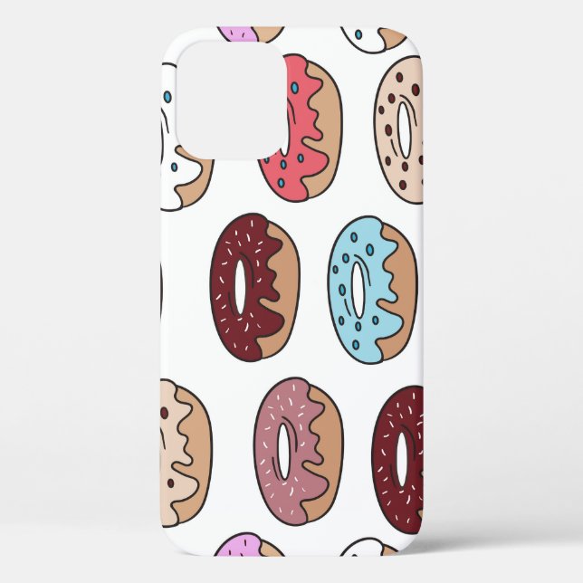 Doodle Multi-Coloured Doughnuts Background. Case-Mate iPhone Case (Back)