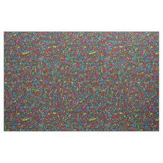 Doodle (Multi on Black) Fabric