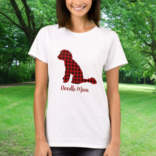 Doodle Mum Labradoodle In Buffalo Check Plaid T-Shirt