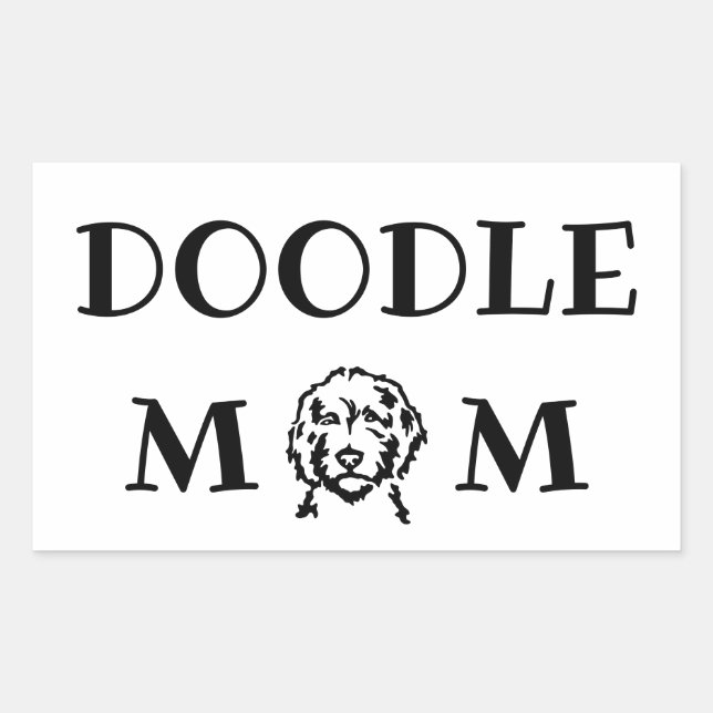 Doodle Mum Rectangular Sticker (Front)