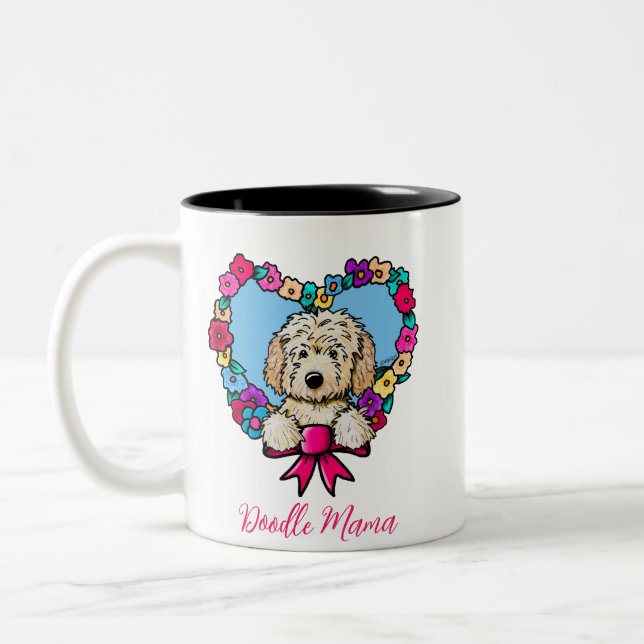 Doodle Mum Two-Tone Coffee Mug (Left)