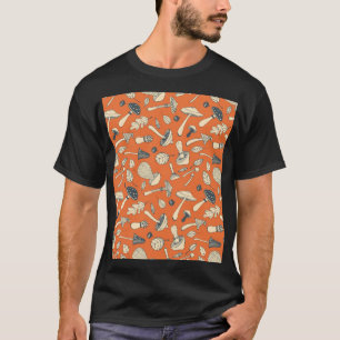 Doodle Mushroom Vintage Seamless Wallpaper T-Shirt