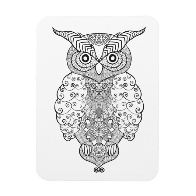 Doodle Owl Magnet (Vertical)