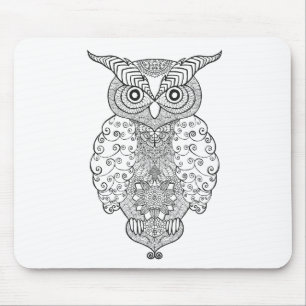 Doodle Owl Mouse Pad