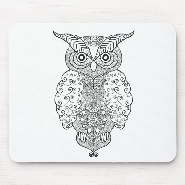 Doodle Owl Mouse Pad (Front)