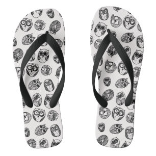 Doodle Owl Pattern Thongs