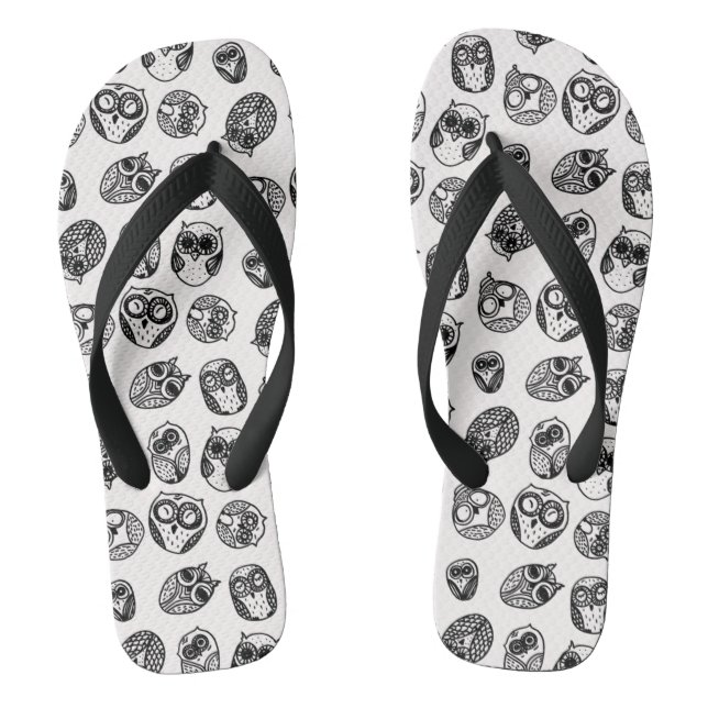 Doodle Owl Pattern Thongs (Footbed)