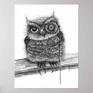 Doodle Owl Poster