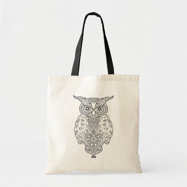 Doodle Owl Tote Bag (Front)