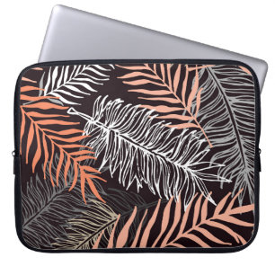 Doodle Palm: Hand-Drawn Leafy Pattern. Laptop Sleeve