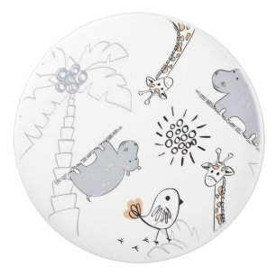 doodle pattern 2 ceramic knob