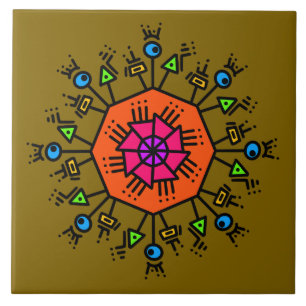 Doodle pattern 2 ceramic tile