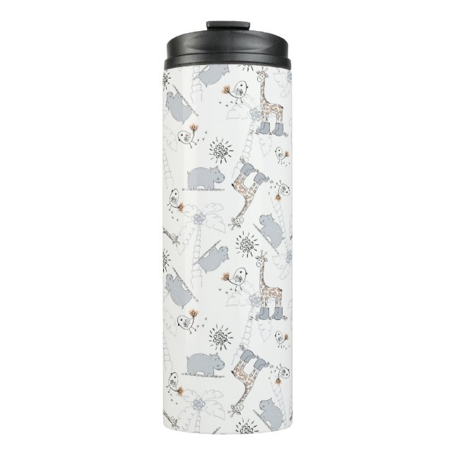 doodle pattern 2 thermal tumbler (Front)