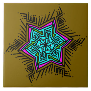 Doodle pattern 3 ceramic tile