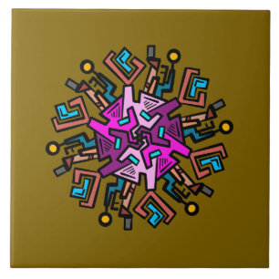 Doodle pattern 5 ceramic tile