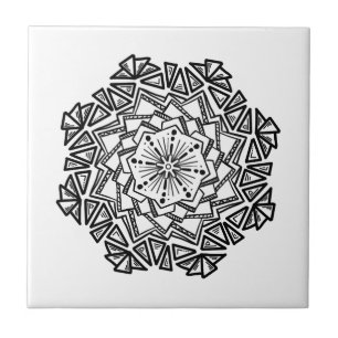 Doodle pattern ceramic tile