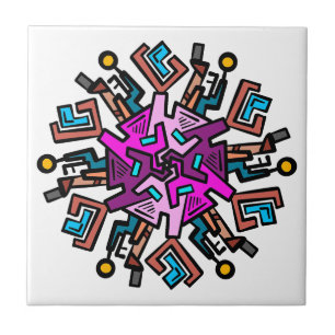 Doodle pattern ceramic tile