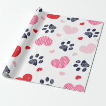Doodle paw and plaid hearts