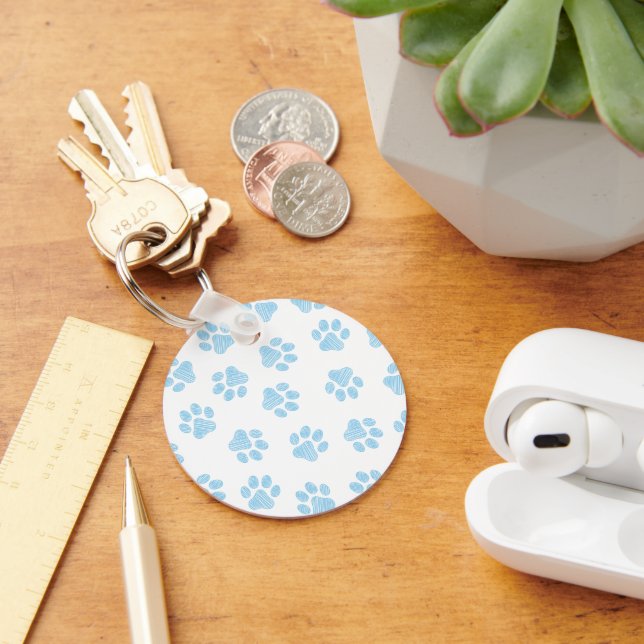 Doodle Paws, Dog Paws, Baby Blue Paws Key Ring (Desk)