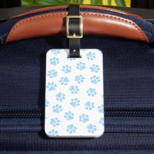 Doodle Paws, Dog Paws, Baby Blue Paws Luggage Tag